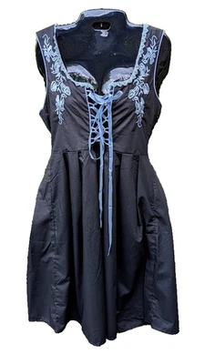 Scarlett Darkness Cottagecore Dress Size M Embroidered Floral Ribbon Corset Goth - Image 1 of 4