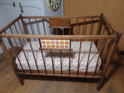 A.baveybuilt 1950's Dropside Cot - Image 1 of 4