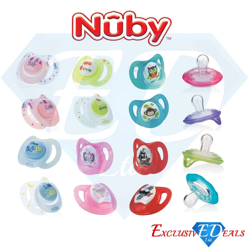 Nuby Twin Pack Soothers 0-36months Glow In Dark/Orthodontic Fun Design - Image 1 of 1