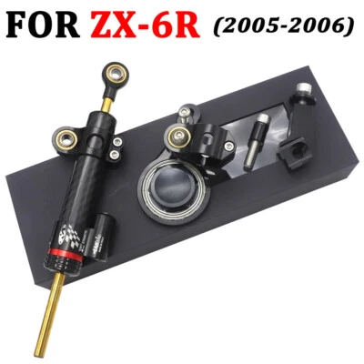 For Kawasaki Ninja ZX6R 2005 2006 Steering Stabilize Damper Bracket Mount Kit Foto 1 de 4