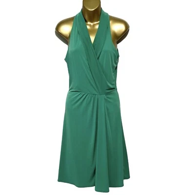 Vestido verde elástico sin mangas envolvente sintético espalda con cerradura The Limited para mujer S pequeño Foto 1 de 4
