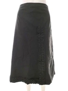 Linea  T. 12 (40) Negro Midi Falda línea A Algodón - Imagen 1 de 5