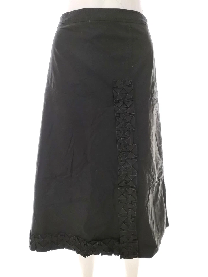 Linea  T. 12 (40) Negro Midi Falda línea A Algodón - Imagen 1 de 4