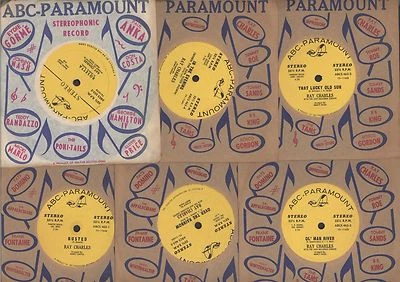 RAY CHARLES 8 single LOT 7" 45 33 EP JUKEBOX ABC ATLANTIC NORTHERN Soul R&B  - Image 1 of 4