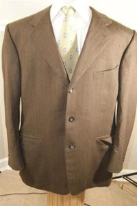 CANALI BROWN HERRINGBONE SILK CASHMERE SPORTCOAT JACKET SIZE 56R US 46R - Picture 1 of 1