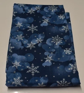 56" x 42" SNOWFLAKE WONDERLAND winter EE SCHENCK COMPANY blue cotton fabric - Picture 1 of 3