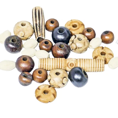 Auswahl Beinperlen Knochenperlen Rind Mittelalter Handarbeit Loch 1,5-2mm Mix2 - Bild 1 von 4