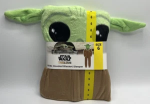 Kids Size 6 Star Wars The Mandalorian Hooded Blanket Sleeper One-Piece Pajamas - Picture 1 of 4
