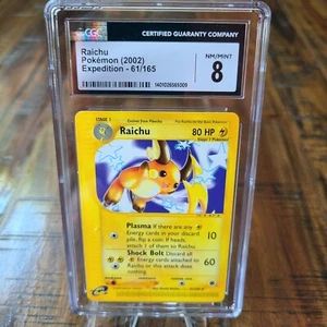 Pokemon RAICHU 61/165 NON-HOLO (2002) Spedizione E-Reader Classificato CGC NM/Mint 8 - Foto 1 di 2