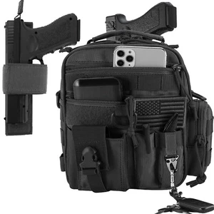 Tactical Handgun Shoulder Strap Messenger Bag Gun Ammo Holster Concealed Carr... - Picture 1 of 7