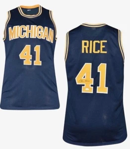 Glen Rice Signed Custom College Blue Basketball Jersey (JSA) - Picture 1 of 4