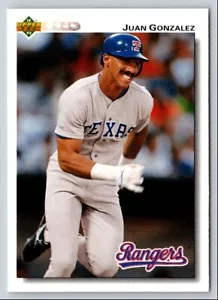 1992 Upper Deck #243 Juan Gonzalez Texas Rangers Baseball Card - Picture 1 of 2