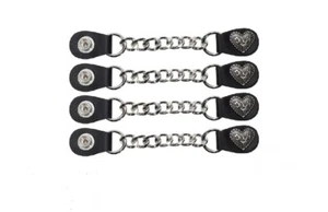 Chaleco Extensor Cuero/Cadena Corazón Tribal, (4 Juego) Motocicleta Motociclista-Envío Gratuito - Imagen 1 de 4