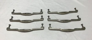 Set of 6 Vintage Nickel Deco Cabinet Door Drawer Pulls Old 7" Handle 1747-23B - Picture 1 of 7