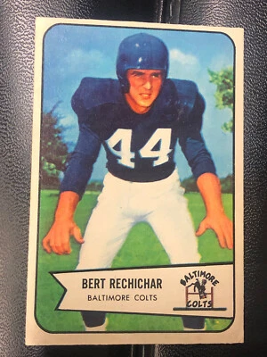 1954 Bowman Football Card #26 Bert Rechichar-Baltimore Colts. Set Break - Image 1 of 2