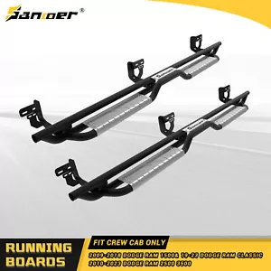 For 2009-2018 Dodge Ram 1500 10-24 Ram 2500 3500 Crew Cab Silver Running Boards - Picture 1 of 8
