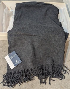 Johnstons Of Elgin Newmill Elgin Scotland Mr Porter Throw Blanket, Charcoal - Picture 1 of 9