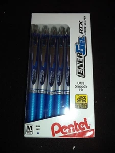 12 Pentel ENERGEL RTX Liquid Gel Pens BLUE M X1070 0.7mm FREE SHIP 072512259429 - Picture 1 of 4