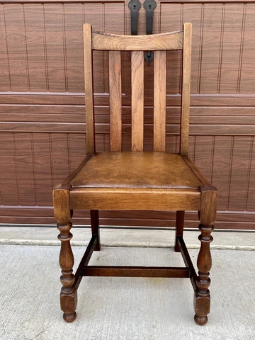 Antique Slot Back Wooden Desk Chair Cover