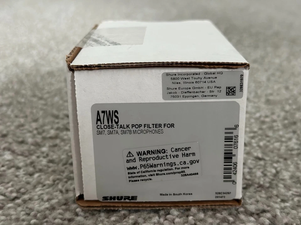 Shure A7WS Close-Talk поп-фильтр ветровое стекло для SM7B SM7 SM7A подлинный - Изображение 1 из 1