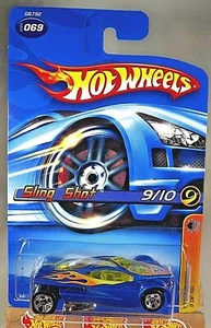 2005 Hot Wheels #69 Track Aces 9/10 SLING SHOT Blue w/Chrome 5 Spoke Wheels - Picture 1 of 5