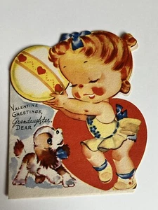Vintage 1940s Valentine Card "Granddaughter" | Unused - Picture 1 of 3