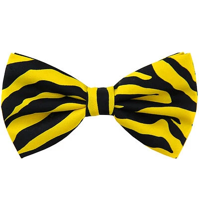 New Men Polyester Pre-tied Bow Tie zebra yellow bridal wedding party formal prom - Image 1 of 3