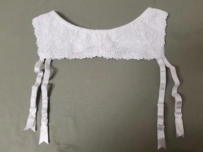 Nuevo liguero Fredericks of Hollywood blanco encaje ribete Foto 1 de 4