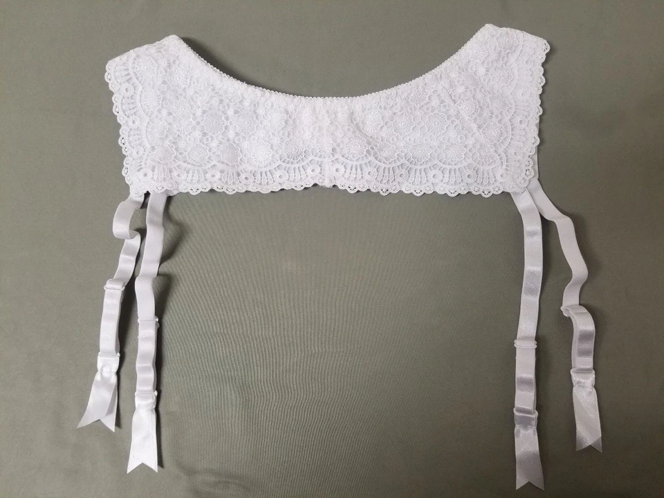 Nuevo liguero Fredericks of Hollywood blanco encaje ribete Foto 1 de 4