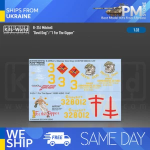 Kits World KW132042 1/32 3d Decal N/A B-25J Mitchell Devil Dog For The Gipper - Picture 1 of 4