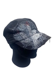 KBEthos Hat Y2K Distressed Black Studded Eagle S/M Skater Whimsigoth Grunge Emo - Picture 1 of 16