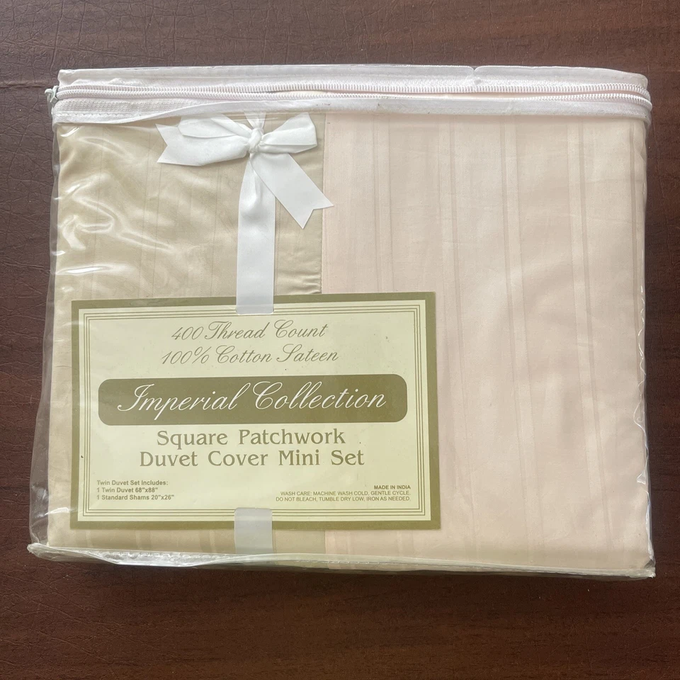 Nuevo con etiquetas Mini Juego de Funda Nórdica Doble Retazos Cuadrados Colección Imperial 400 TC-TWIN Foto 1 de 4
