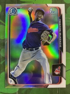 2015 Bowman Chrome Triston McKenzie 1st Bowman Refractor #96 Cleveland Guardians - Picture 1 of 2