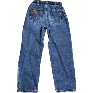 Vintage Lee Denim Blue Jeans Youth Boys Tag 7 Slim Distressed Western Cowboy - Picture 1 of 10
