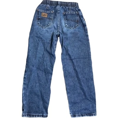 Jeans Lee Denim Azul Vintage Jóvenes Niños Etiqueta 7 Slim Envejecido Vaquero Occidental Foto 1 de 4