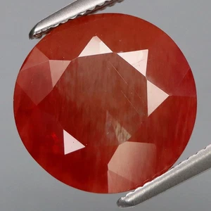 3.59Ct.Awesome Natural Orange With Green Shadow Andesine (Feldspar) Round 10.8mm - Picture 1 of 4