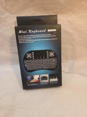 2.4gHz - Backlit Mini Wireless Handheld Keyboard Mouse Touchpad Black - Black - Image 1 of 2