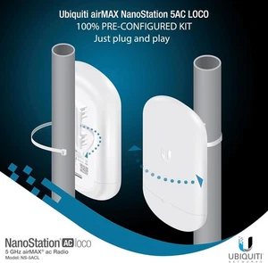 Ubiquiti AirMAX NanoStation LOCO5AC Wireless Bridge Pre-Configured Set of 2 BNIB - Picture 1 of 8