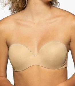 Vanity Fair Women's Gel Touch Padded Strapless Push Up Bra Beige 34B #2111121 - Picture 1 of 5