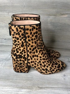 J.Crew $248 Sadie Ankle Boots Leopard Calf Hair Size 6.5 K0043 - Picture 1 of 7