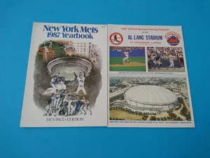 1987 NEW YORK METS JAHRBUCH (ÜBERARBEITETE AUSGABE) & AL LANG STADIONPROGRAMM - Bild 1 von 12