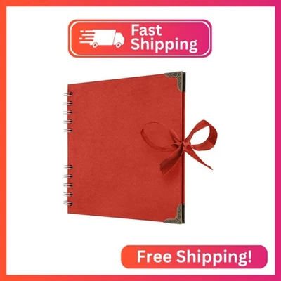 Álbumes de fotos Bstorify Square álbum de recortes 7 x 7 pulgadas papel rojo grueso, tapa dura, yo Foto 1 de 2