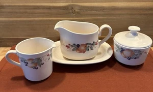Corelle Corning Abundance Gravy W/ Under Plate Sugar W/Lid & Creamer USA EUC - Picture 1 of 14
