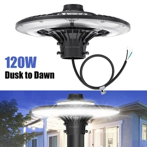 Dusk to Dawn Outdoor Lamp LED Post Top Lights 120W Garden Street Light Fixture - Picture 1 of 12
