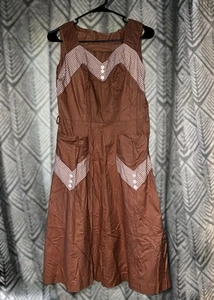 Original Vintage 1950s Cotton Dress Sundress Bombshell Pinup Rockabilly VLV - Picture 1 of 3