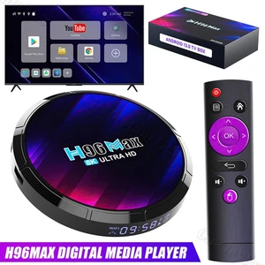 Android 13 4G+64G H96 Max Smart TV Box 8K HD HDMI Wifi Media Player Bluetooth UK - Picture 1 of 15
