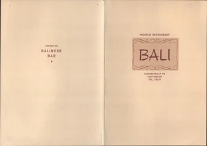 1960 AMSTERDAM, NETHERLANDS vintage Balinese bar menu BALI INDISCH RESTAURANT - Picture 1 of 2