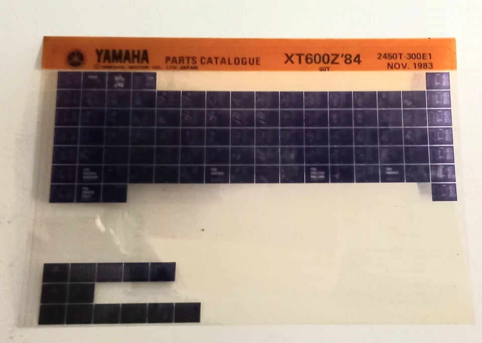 Yamaha XT 600 Z 50T 1984 Spare Parts List Microfiche (Nov 83) - Image 1 of 1