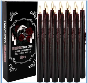 12er Pack blutende Vampirblut Spitzkerzen - 10 Zoll langlebig unparfümiert - Bild 1 von 6