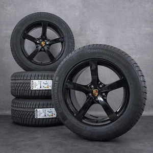 Original Porsche 18 Zoll Felgen Macan I Winterräder Winterreifen Schwarz NEU - Picture 1 of 3